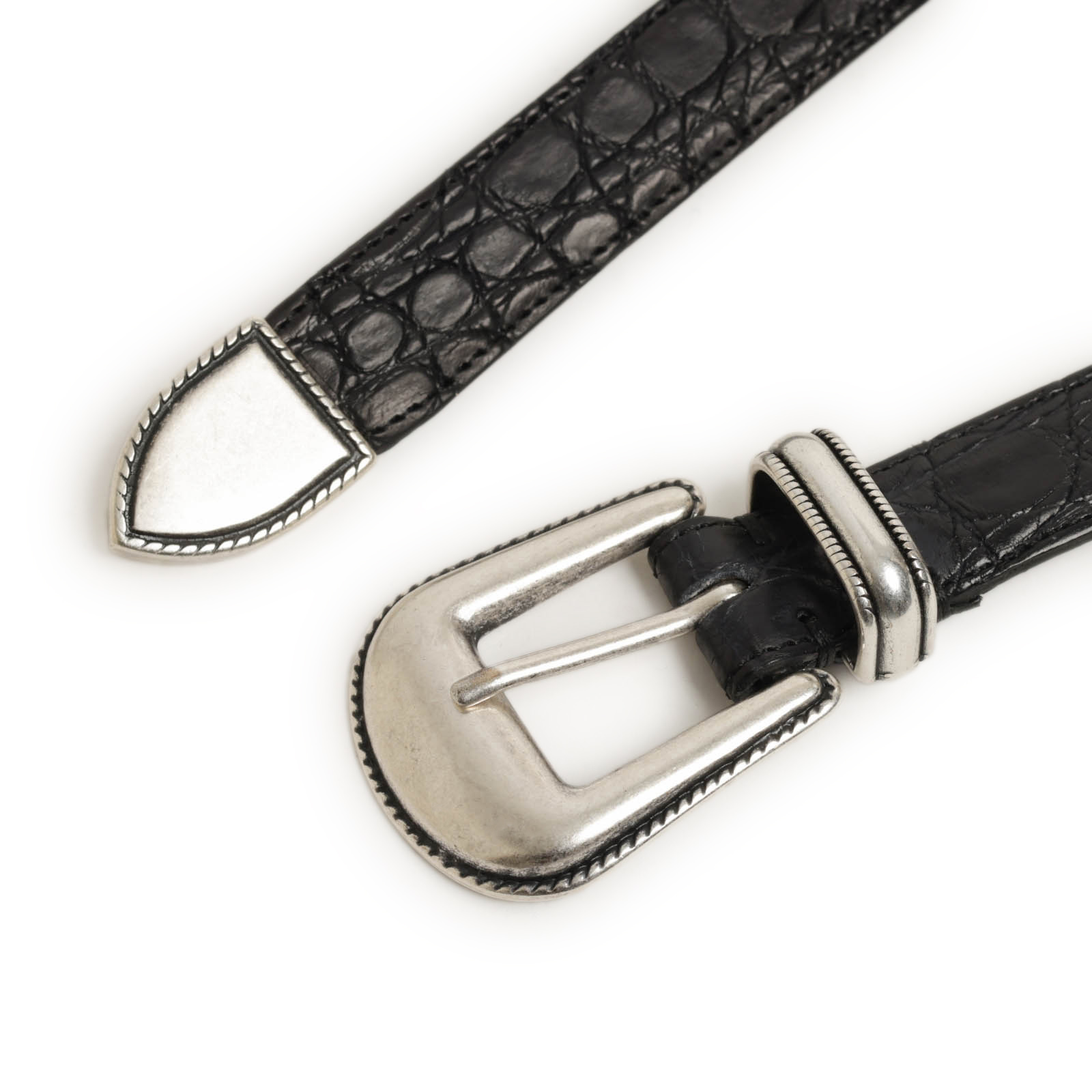 干場着用クロコダイルブラックレザーベルト ファッションディレクター干場義雅氏別注】【MINIMAL WARDROBE・AMAN